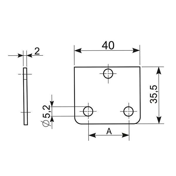 Nova-FERR Contropiastra per Carrelli MM29 Zincata per ART.5 e 8 - NOVA-FERR - Immagine 2